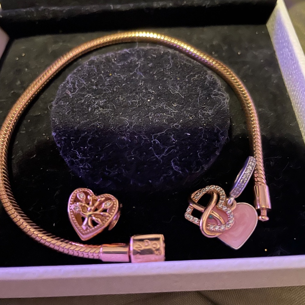 Rose gold Pandora bracelet